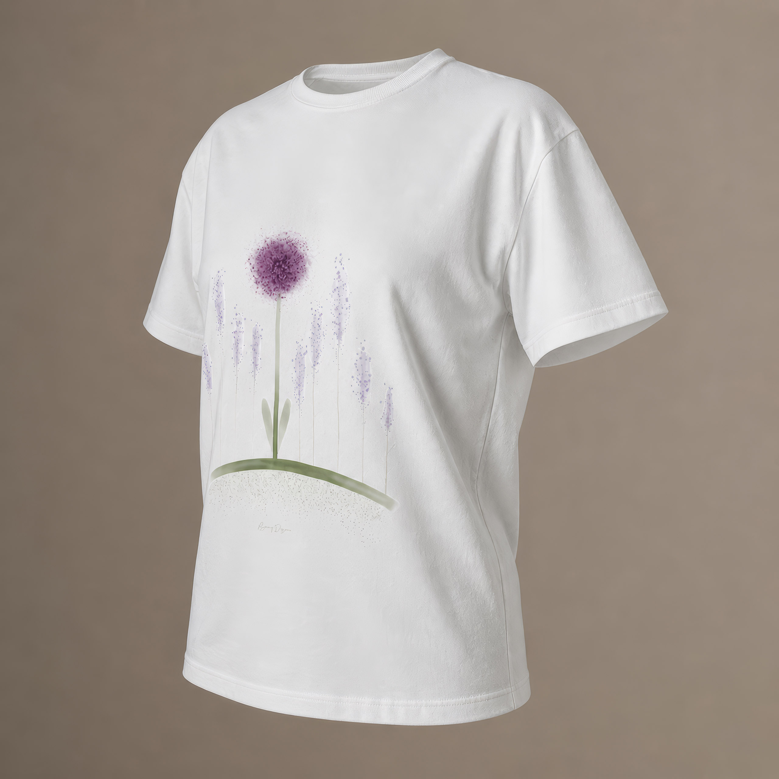 Allium & Lavender_Side View T-Shirt 1